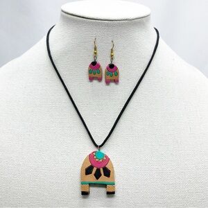 Vintage Southwest Pueblo Style Necklace and Earrings Set